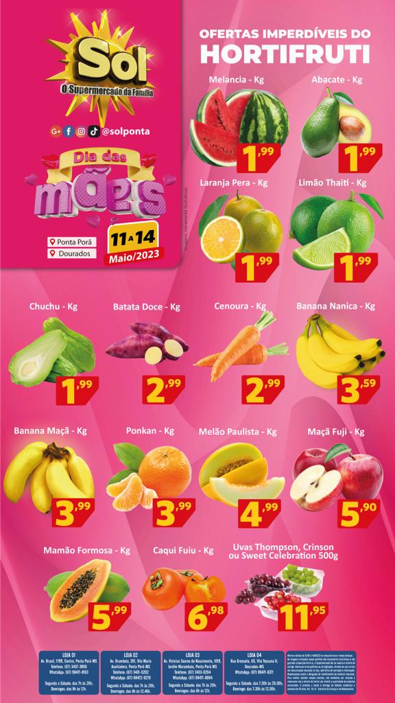 Supermercado Sol e as ofertas para o dia das mães