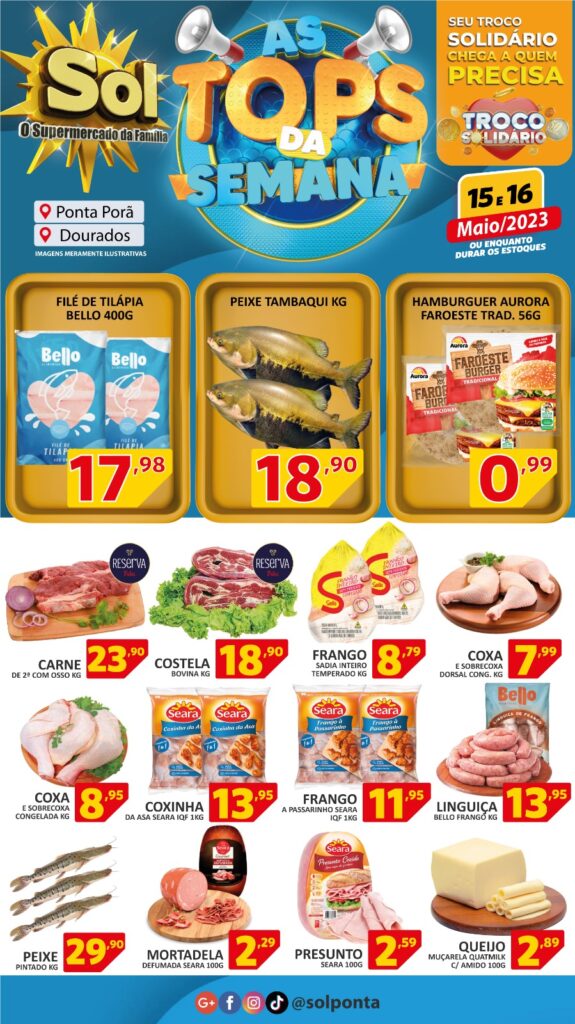 Supermercado Sol e as ofertas tops da semana