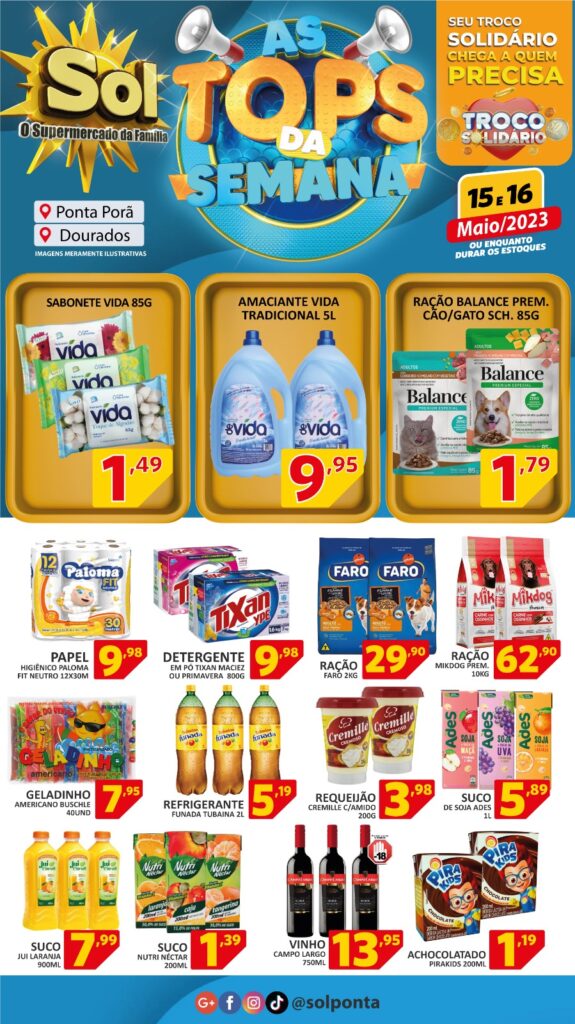 Supermercado Sol e as ofertas tops da semana