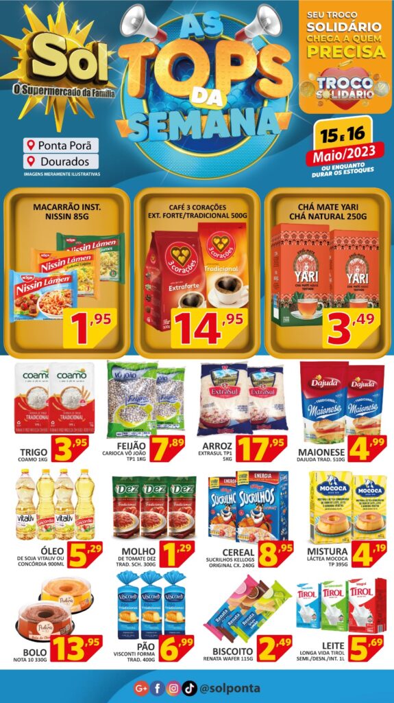 Supermercado Sol e as ofertas tops da semana