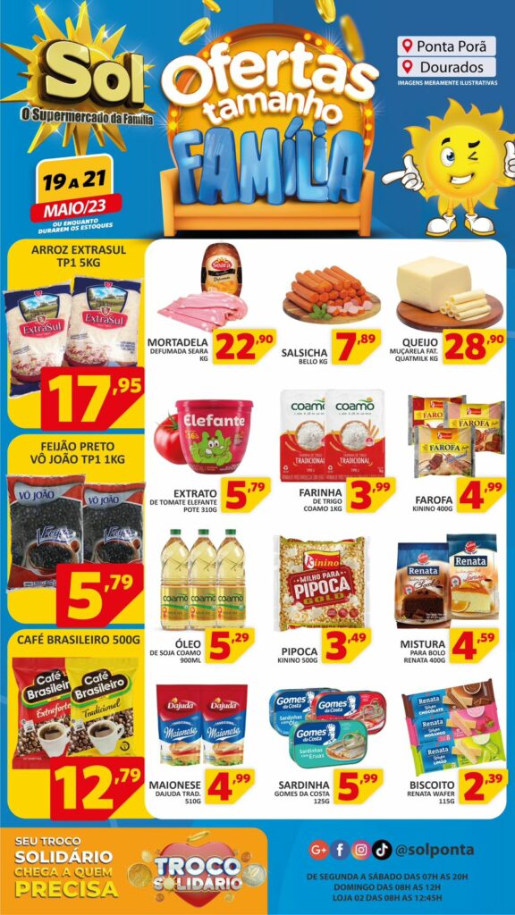 Supermercado Sol e as ofertas tamanho família