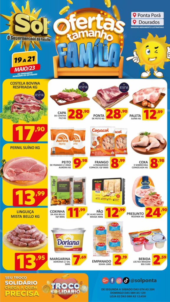 Supermercado Sol e as ofertas tamanho família