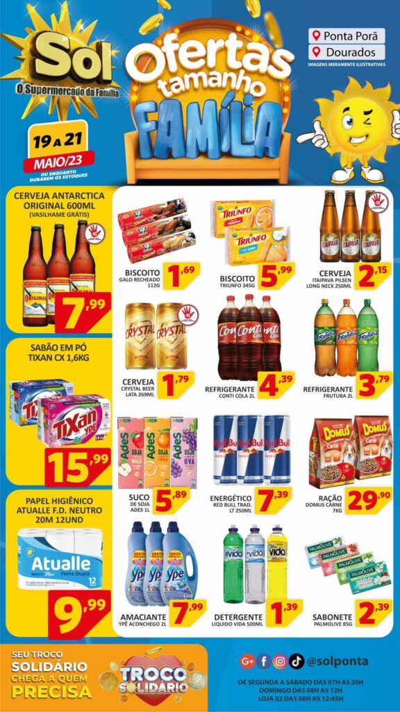 Supermercado Sol e as ofertas tamanho família