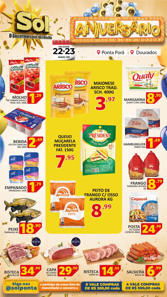 Supermercado Sol e as ofertas de aniversário
