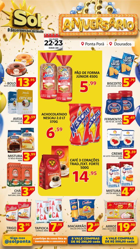 Supermercado Sol e as ofertas de aniversário