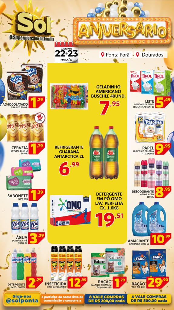 Supermercado Sol e as ofertas de aniversário