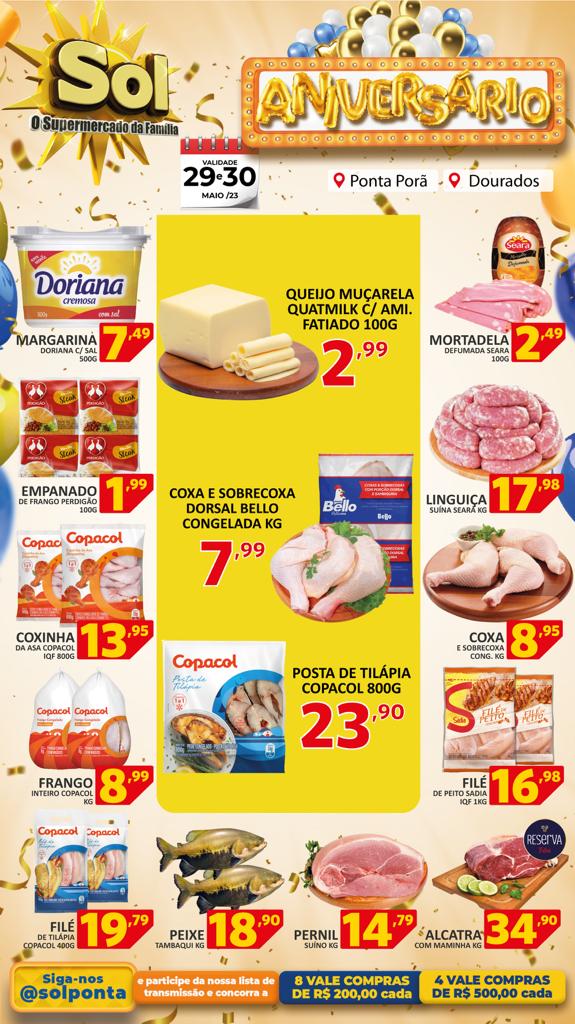Supermercado Sol e as ofertas de aniversário