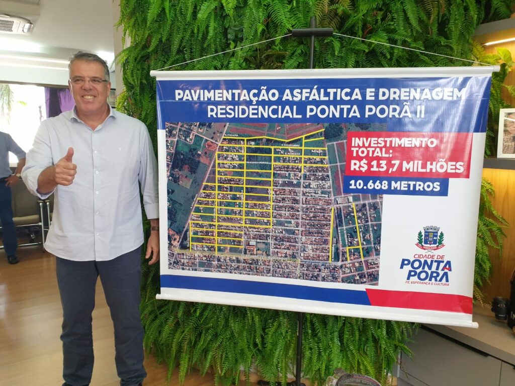 Prefeito Eduardo Campos assina ordem de serviço para asfaltar Residencial Ponta Porã II