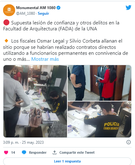 Funcionarios fantasmas: Allanan sede de la Facultad de Arquitectura de la UNA Funcionarios fantasmas: Allanan sede de la Facultad de Arquitectura de la UNA