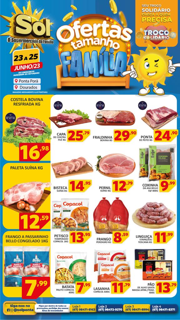 Supermercado Sol e as ofertas tamanho família