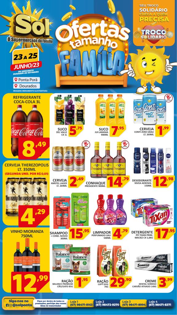 Supermercado Sol e as ofertas tamanho família