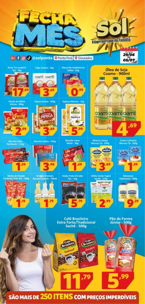 Supermercado Sol e as ofertas fecha mês