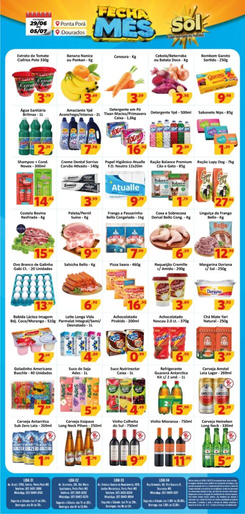 Supermercado Sol e as ofertas fecha mês