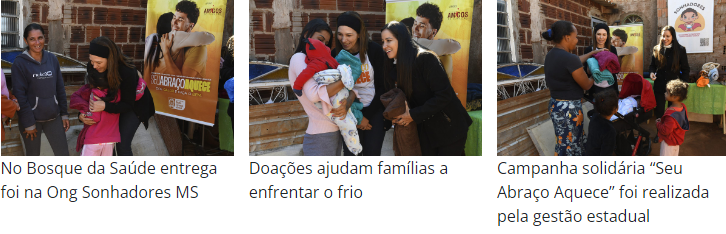 “Seu Abraço Aquece” atende mais de 300 instituições e comunidades carentes de MS