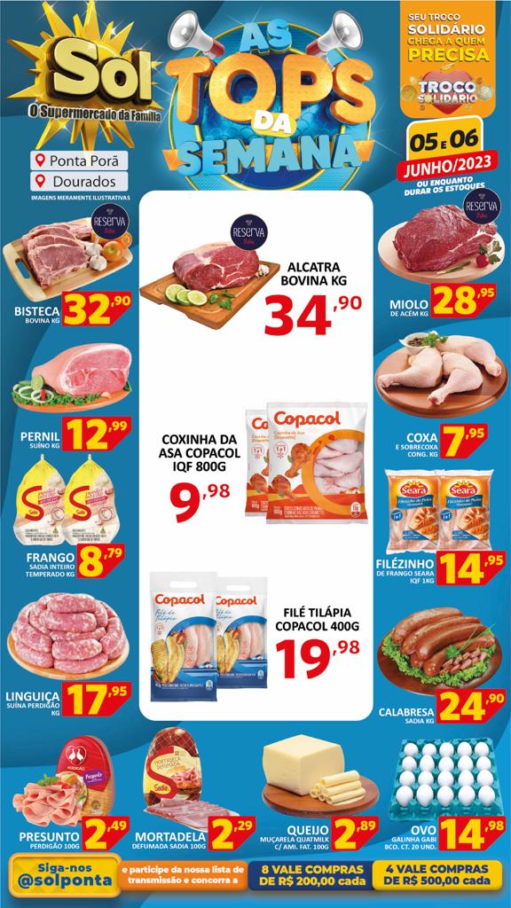 Supermercado Sol e as ofertas tops da semana