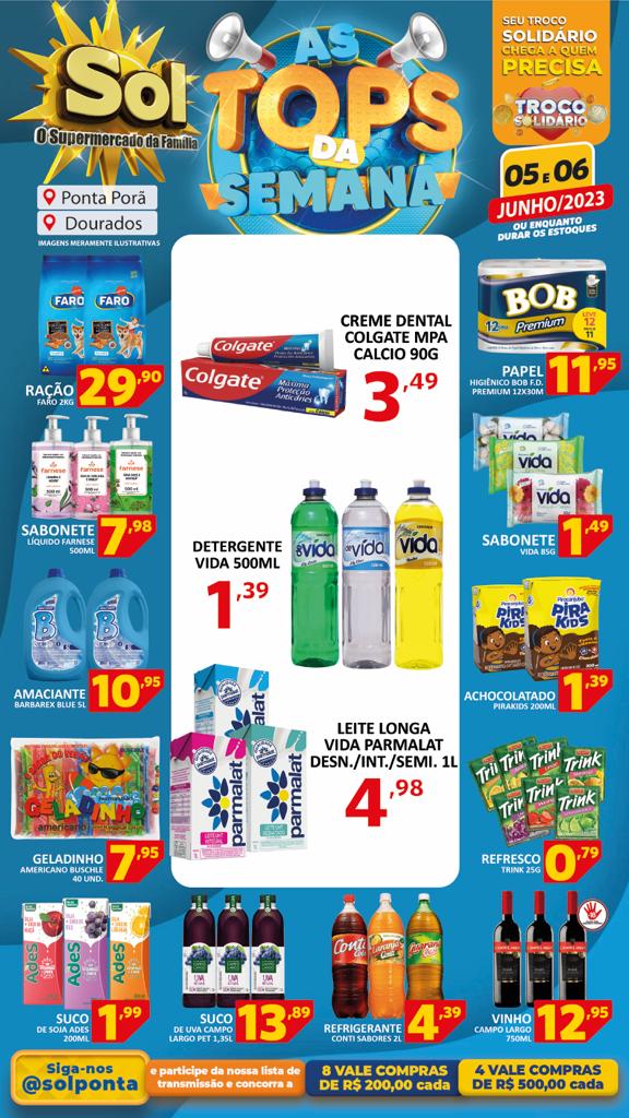 Supermercado Sol e as ofertas tops da semana