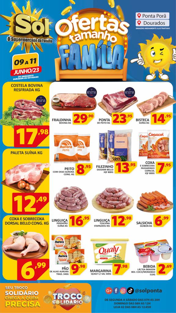 Supermercado Sol e as ofertas tamanho família