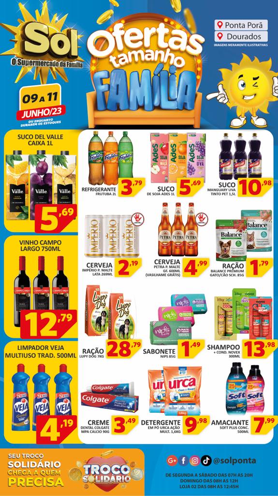 Supermercado Sol e as ofertas tamanho família