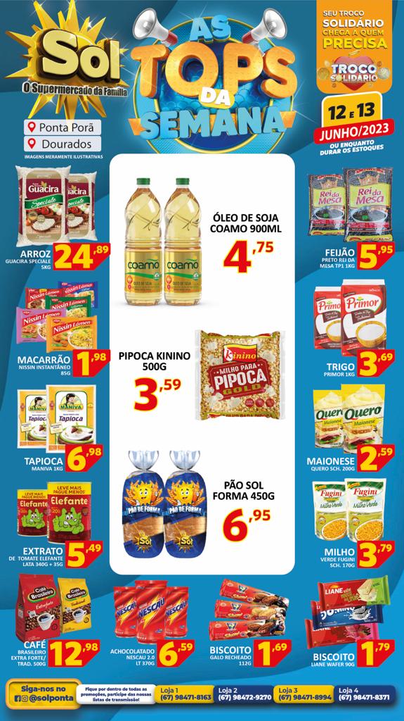 Supermercado Sol e as ofertas tops da semana
