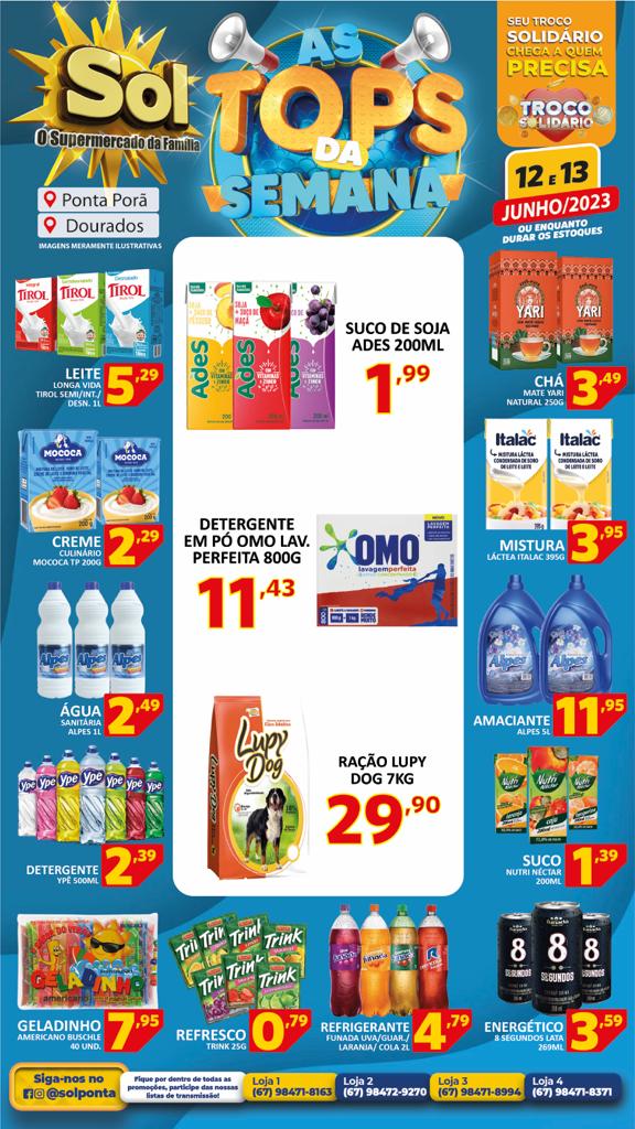 Supermercado Sol e as ofertas tops da semana