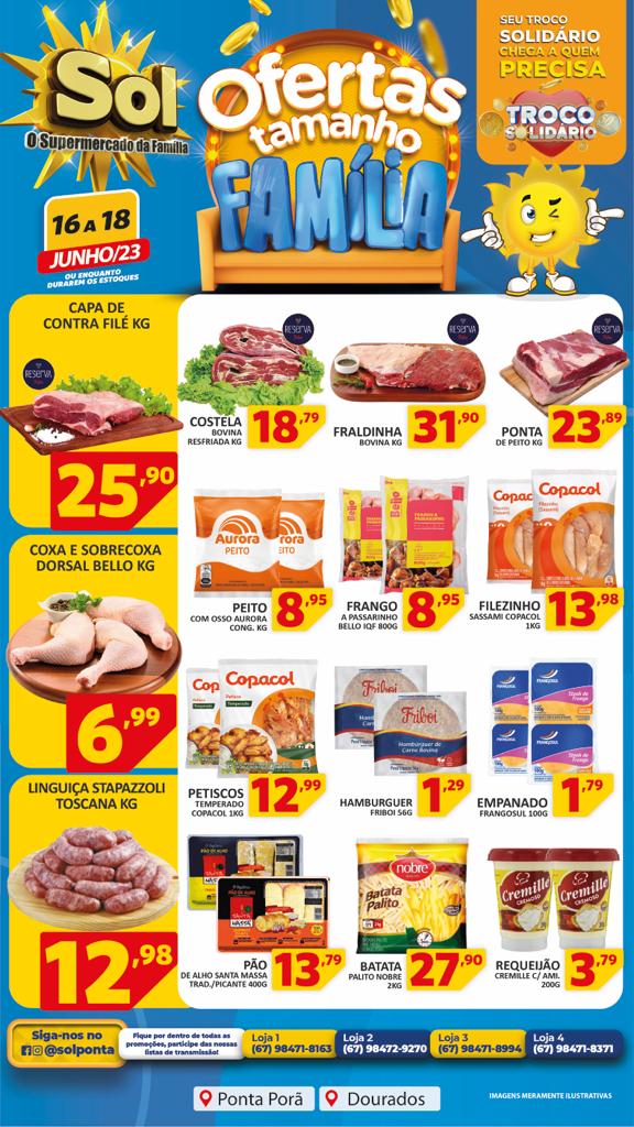 Supermercado Sol e as ofertas tamanho família