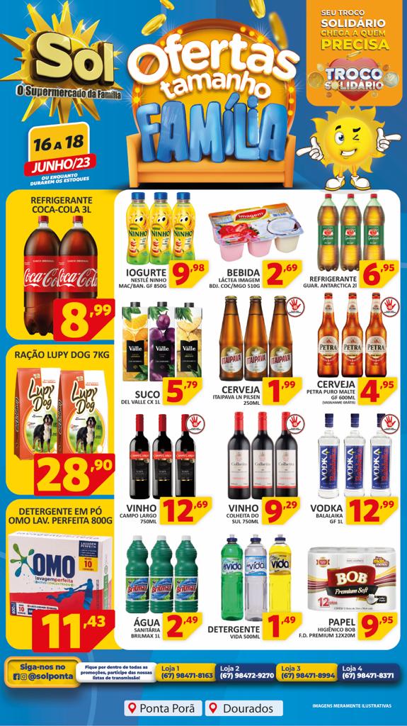 Supermercado Sol e as ofertas tamanho família