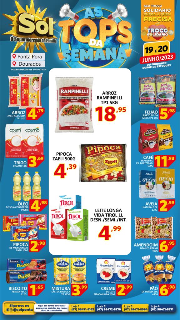 Supermercado Sol e as ofertas tops da semana