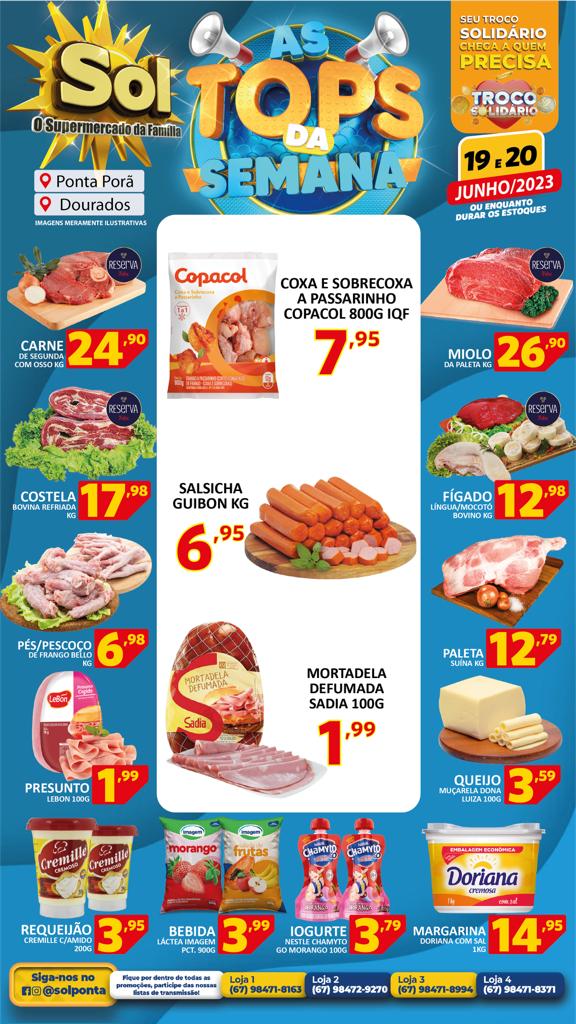 Supermercado Sol e as ofertas tops da semana