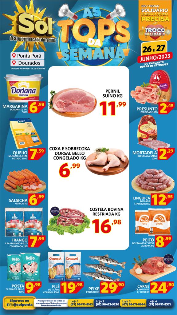 Supermercado Sol e as ofertas tops da semana