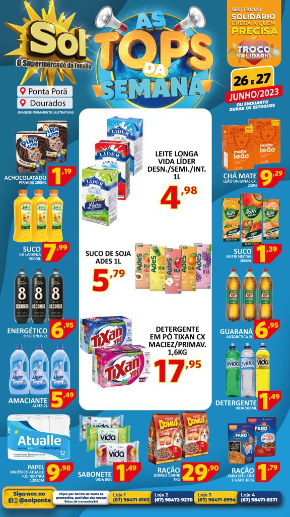 Supermercado Sol e as ofertas tops da semana