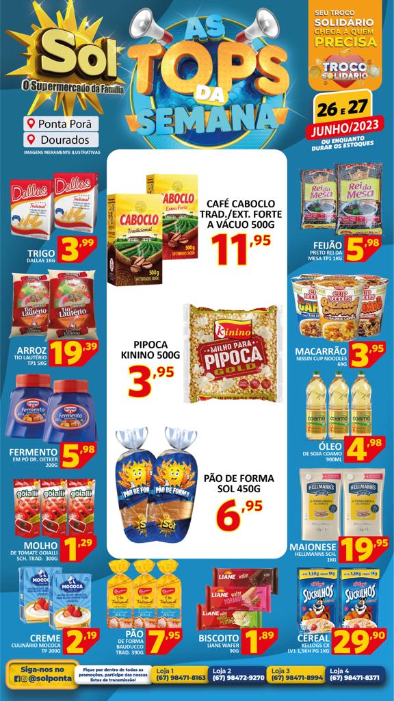 Supermercado Sol e as ofertas tops da semana