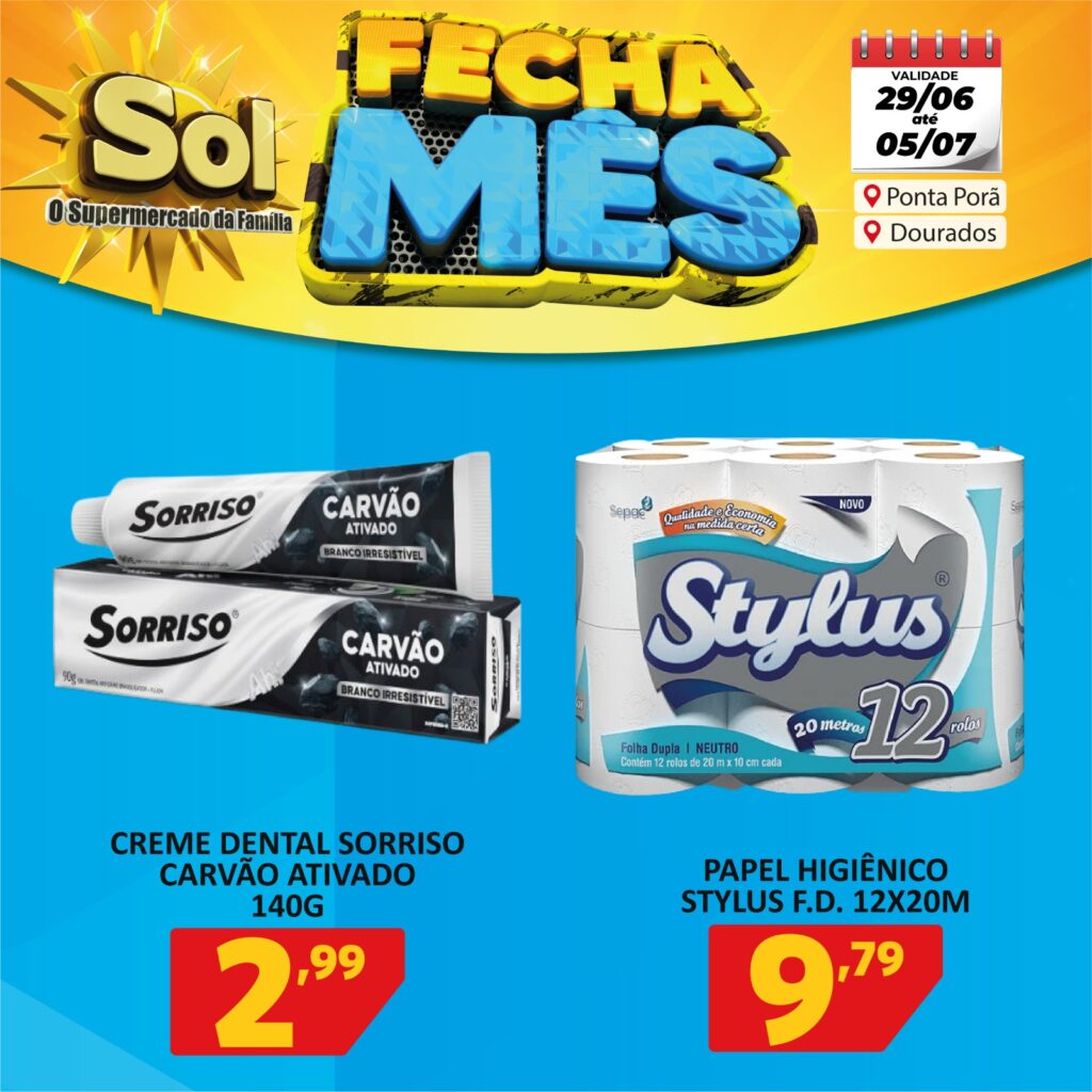 Supermercado Sol e as ofertas fecha mês, aproveite