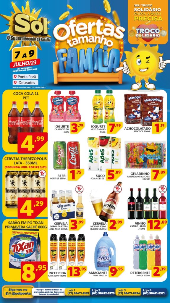 Supermercado Sol e as ofertas tamanho família