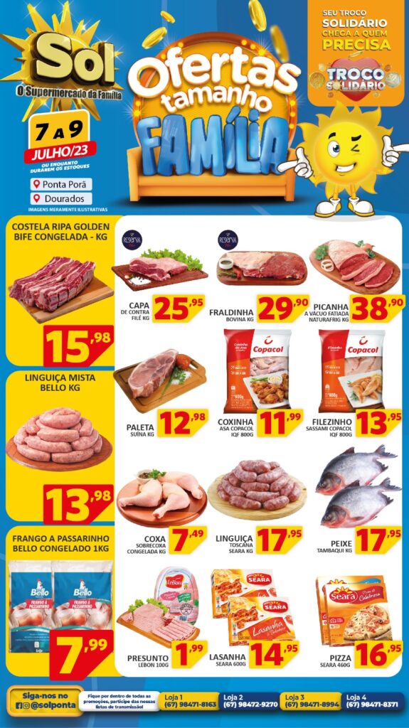 Supermercado Sol e as ofertas tamanho família