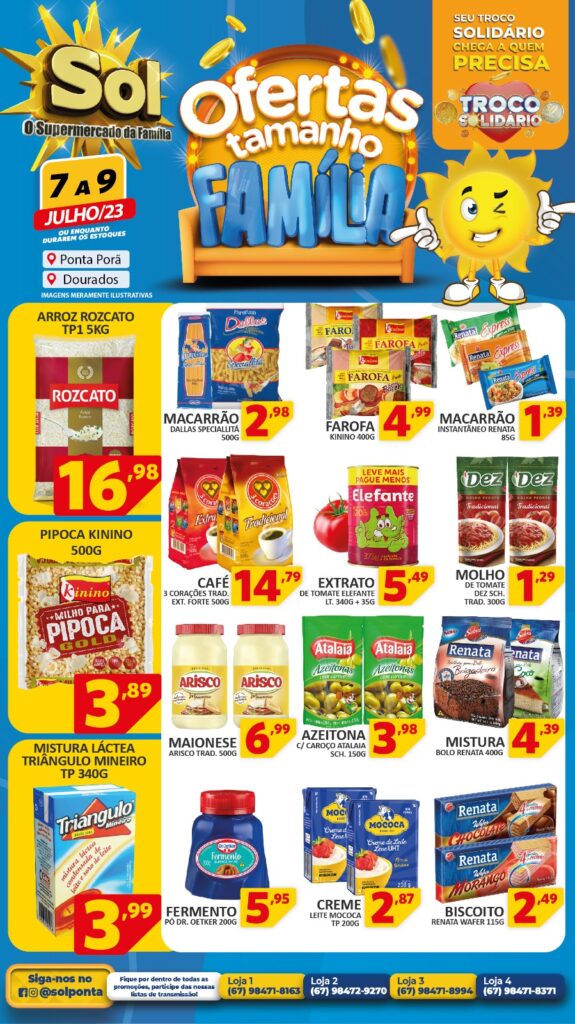 Supermercado Sol e as ofertas tamanho família