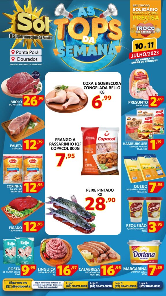 Supermercado Sol e as ofertas tops da semana