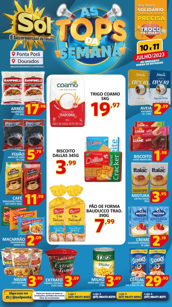 Supermercado Sol e as ofertas tops da semana