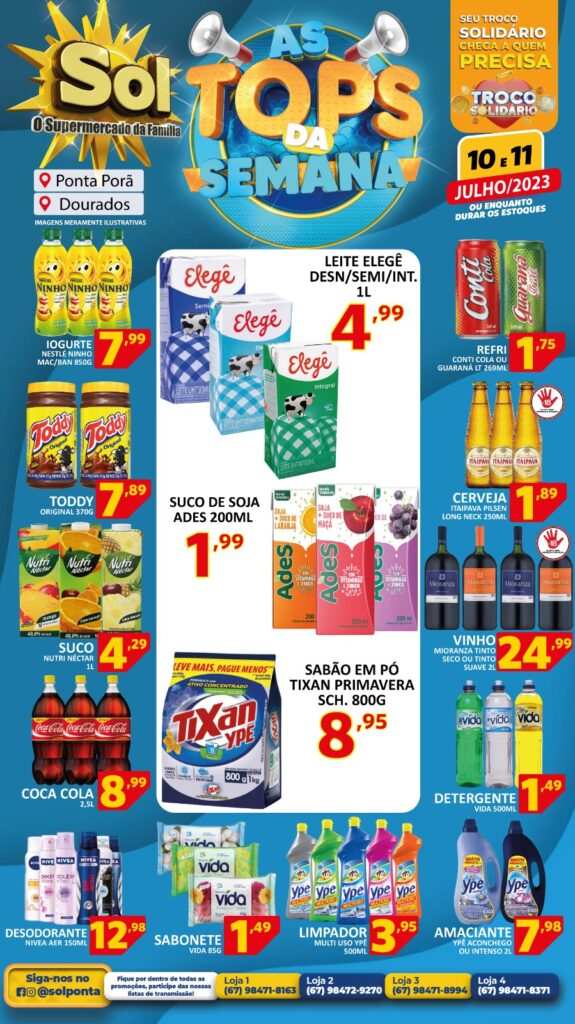 Supermercado Sol e as ofertas tops da semana