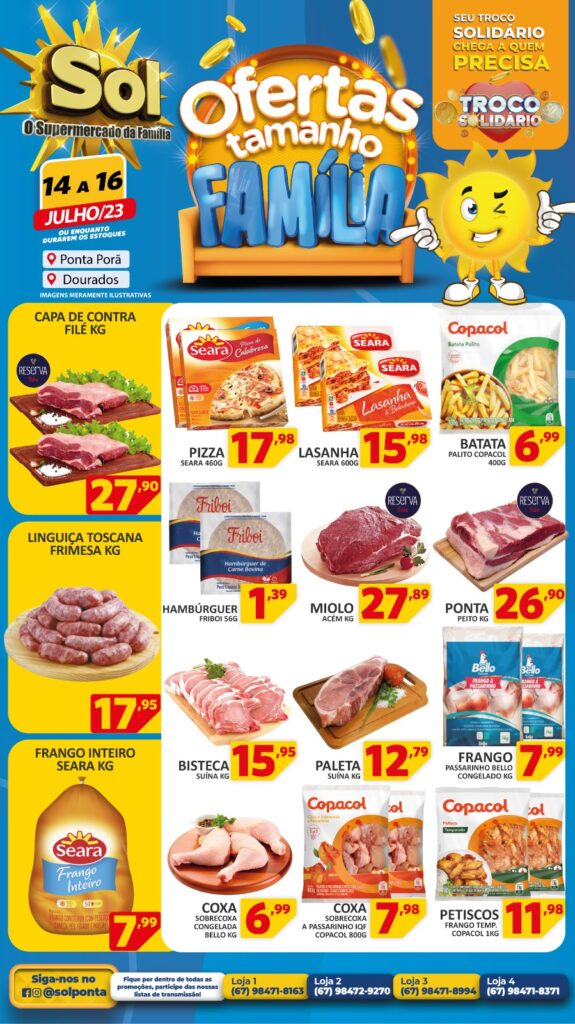 Supermercado Sol e as ofertas tamanho família