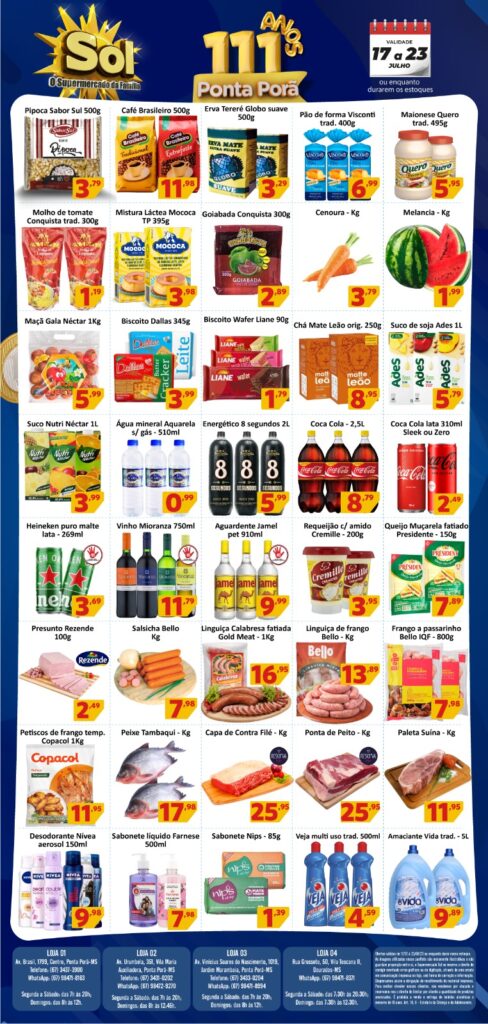 Supermercados Sol e as ofertas 'aniversário de Ponta Porã'