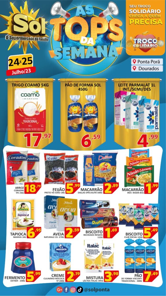 Supermercado Sol e as ofertas tops da semana