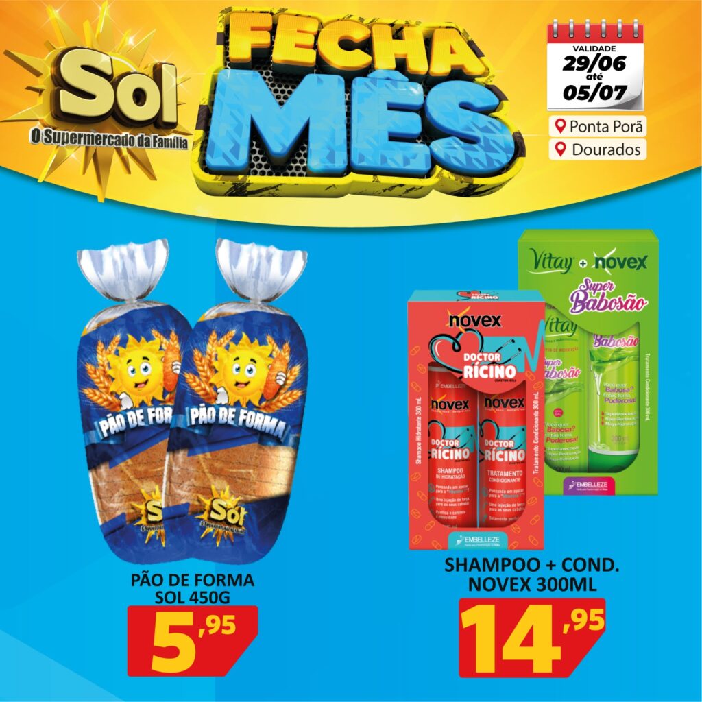 Supermercado Sol e as ofertas fecha mês, aproveite