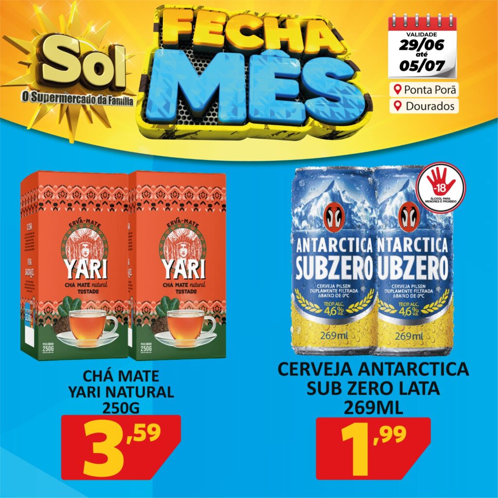 Supermercado Sol e as ofertas fecha mês, aproveite