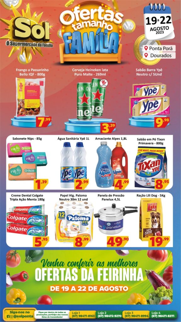 Supermercado Sol e as ofertas tamanho família