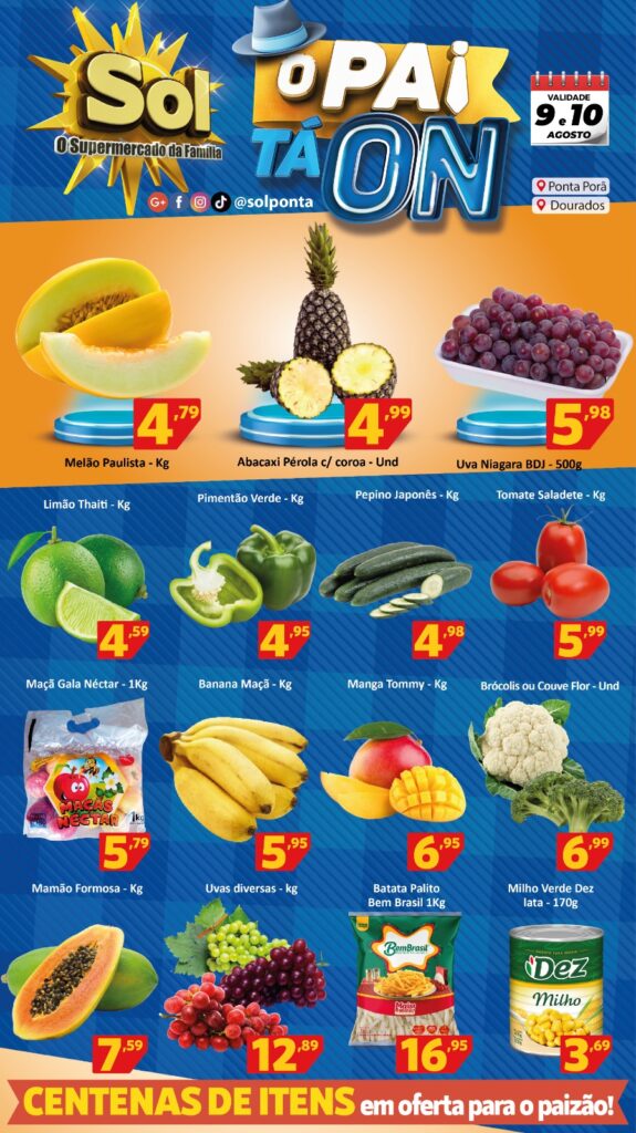 Supermercado Sol e as ofertas da quarta e quinta verde