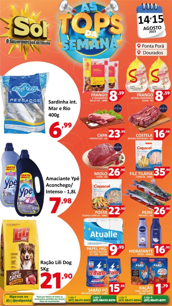 Supermercado Sol e as ofertas tops da semana