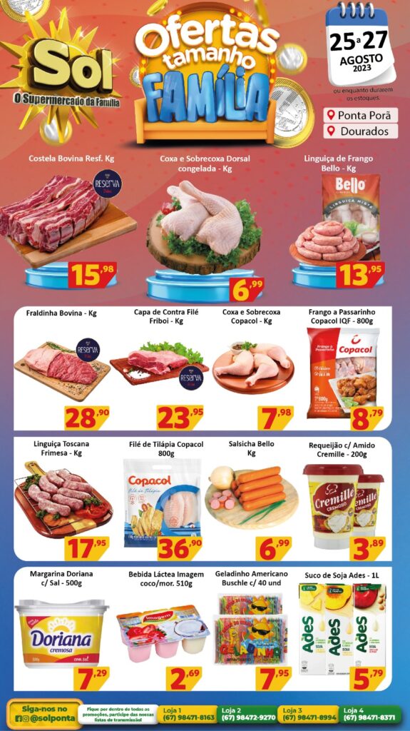 Supermercado Sol e as ofertas tamanho família