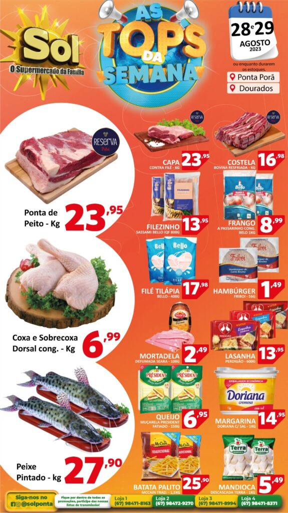 Supermercado Sol e as ofertas tops da semana