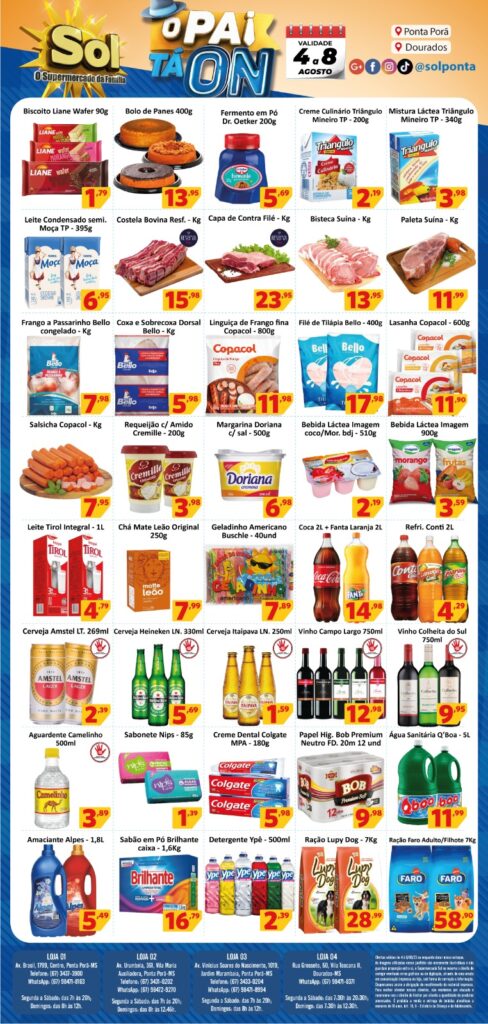 Supermercado Sol e as ofertas 'o pai tá on', aproveite