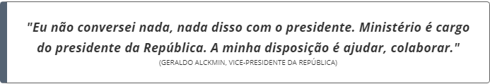 Alckmin nega ter conversado com Lula sobre deixar o Ministério do Desenvolvimento Alckmin nega ter conversado com Lula sobre deixar o Ministério do Desenvolvimento